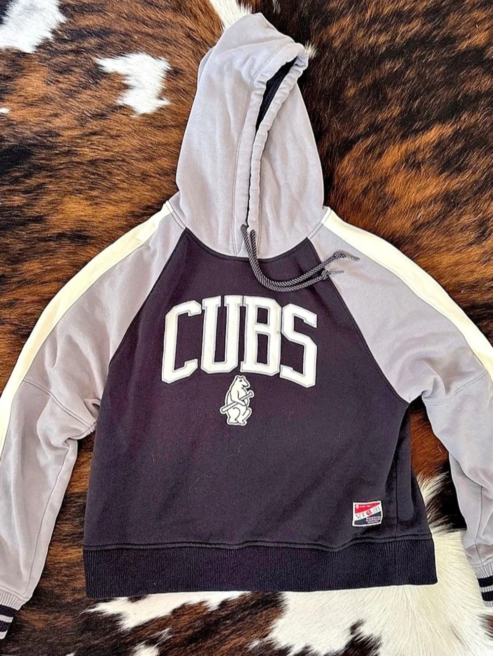New Era Chicago Cubs MLB Pullover Hoodie Cubs Pullover Hoodie Black Gray Large